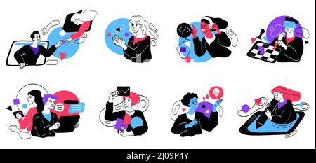 Set of young programmers Stock Vector