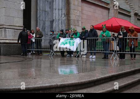 After 2 years without St. Patricks day parade in NYC, due to COVID . the New York City parade has returned. Stock Photo