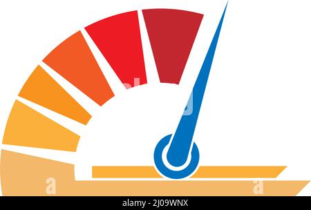 Speedometer icon. Gauge and rpm meter logo. Vector illustration Stock Vector
