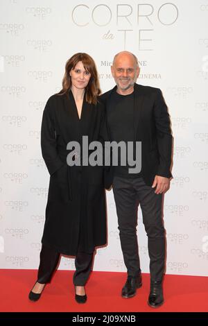 Rome, Italy. 17th Mar, 2022. Riccardo Milani and Paola Cortellesi attend the red carpet of the premiere of the movie Corro da te at The Space Cinema. Credit: SOPA Images Limited/Alamy Live News Stock Photo