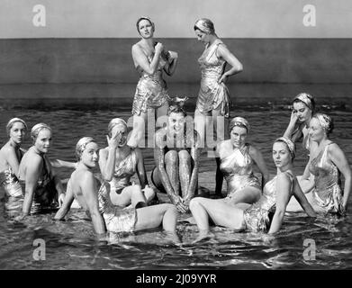 Balck and white on set movie still of Esther Williams, famous for her swimming movies in the 1940s and 50s. Stock Photo