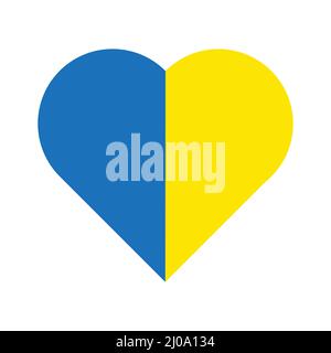 Ukraine Flag design in heart shape element. vector illustration. eps 10 Stock Vector