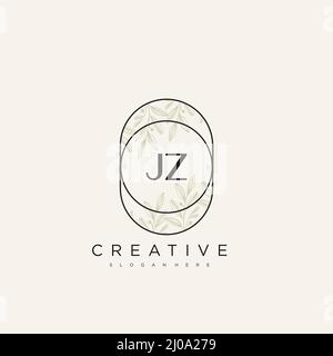 JZ Initial Letter Flower Logo Template Vector premium vector Stock Vector