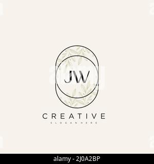 JW Initial Letter Flower Logo Template Vector premium vector Stock Vector