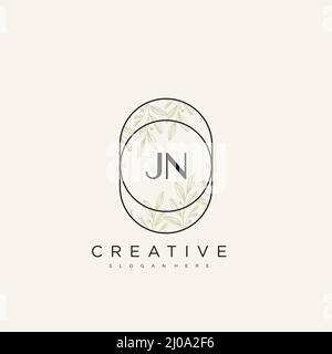 JN Initial Letter Flower Logo Template Vector premium vector Stock Vector