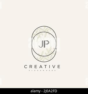 JP Initial Letter Flower Logo Template Vector premium vector Stock Vector
