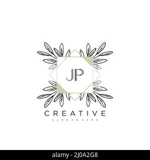 JP Initial Letter Flower Logo Template Vector premium vector Stock Vector