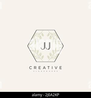JJ Initial Letter Flower Logo Template Vector premium vector Stock Vector