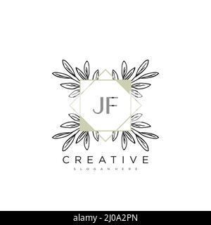 JF Initial Letter Flower Logo Template Vector premium vector Stock Vector