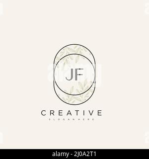 JF Initial Letter Flower Logo Template Vector premium vector Stock Vector