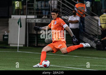 SÃO PAULO, SP - 17.03.2022: PALMEIRAS X CORINTHIANS - Gustavo Gómez in the  match between Palmeiras X Corinthians, valid for the 6th round (delayed) of  the 2022 Campeonato Paulista, held at the