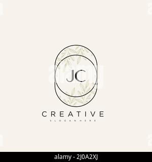 JC Initial Letter Flower Logo Template Vector premium vector Stock Vector