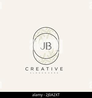 JB Initial Letter Flower Logo Template Vector premium vector Stock Vector
