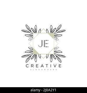 JE Initial Letter Flower Logo Template Vector premium vector Stock Vector