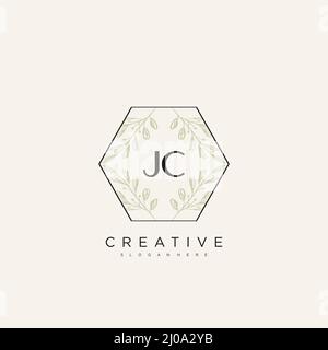 JC Initial Letter Flower Logo Template Vector premium vector Stock Vector