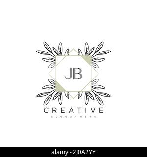 JB Initial Letter Flower Logo Template Vector premium vector Stock Vector