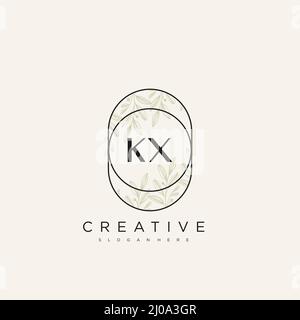 KX Initial Letter Flower Logo Template Vector premium vector Stock Vector