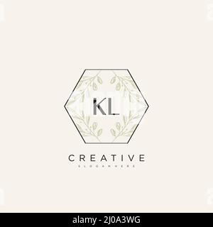 KL Initial Letter Flower Logo Template Vector premium vector Stock Vector