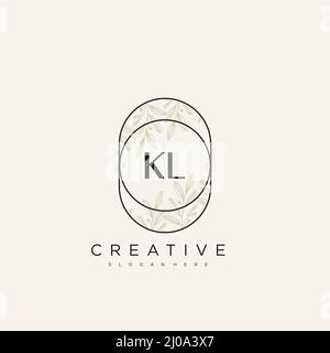 KL Initial Letter Flower Logo Template Vector premium vector Stock Vector