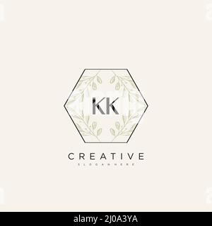 KK Initial Letter Flower Logo Template Vector premium vector Stock Vector