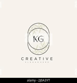 KG Initial Letter Flower Logo Template Vector premium vector Stock Vector