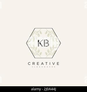 KB Initial Letter Flower Logo Template Vector premium vector Stock Vector