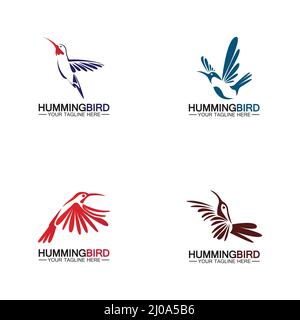 Hummingbird logo design vector template Stock Vector