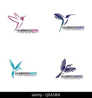 Hummingbird logo design vector template Stock Vector