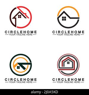 Home circle concept logo symbol vector illustration design Stock Vector