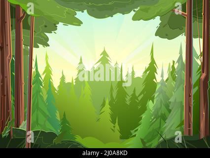 Taiga biome boreal snow forest 3d isometry design Vector Image