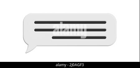 Glossy white speech bubble, dialogue, messenger shape. 3D render vector icons for social media or website Stock Vector