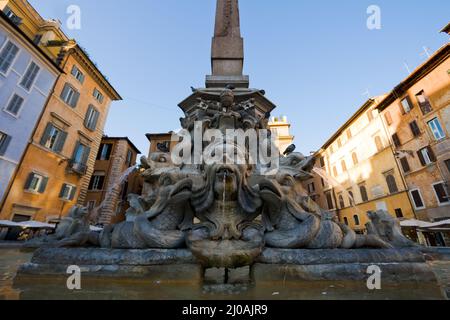 Fountain on the Piazza della Rotonda Stock Photo