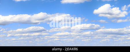 Beautiful panorama of the sky. Panorama of the sky in the clouds. Clouds float across the blue sky Stock Photo