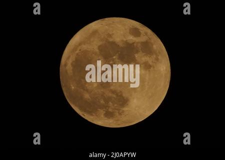 A view of full moon during sharad Purnima (full moon day), In Ajmer, Rajasthan, India on October 20, 2021. Photo by ABACAPRESS.COM Stock Photo