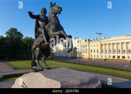 Monument The Bronze Horseman in St. Petersburg Stock Photo