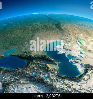 Detailed Earth. Caucasus Stock Photo