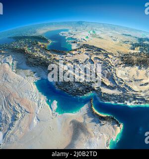 Detailed Earth. Persian Gulf Stock Photo