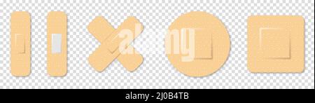 Elastic medical plasters set Stock Vector