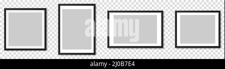 Realistic picture frame mockup set Stock Vector