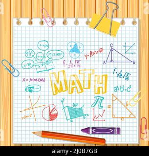 Math word on board with cartoon kids illustration Stock Vector Image ...