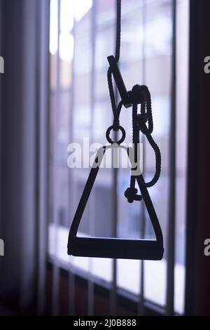 Gym cable pulley fitness aerobics pilates multigym machine Stock Photo