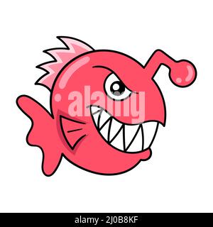 aggressive looking piranha with sharp teeth Stock Vector