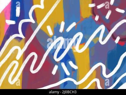 80s street art scribble drawing. Graffiti black line art