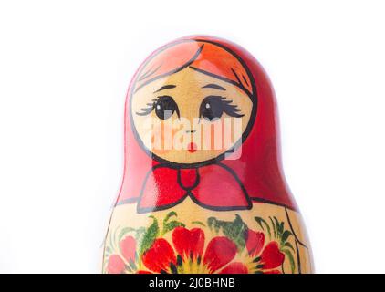 A russian matryoshka doll on a white background Stock Photo