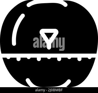 timer in shape of tomato glyph icon vector. timer in shape of tomato ...