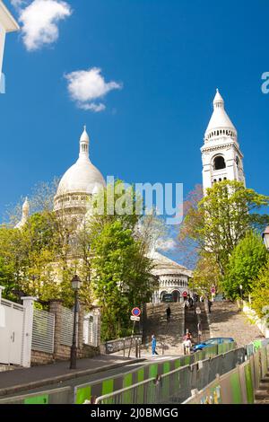 Sacre Ceure cathedral in Paris montmartre Stock Photo