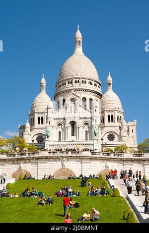 Sacre Ceure cathedral in Paris montmartre Stock Photo