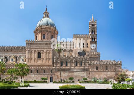 Palermo Cathedral (Metropolitan Cathedral of the Assumption of Virgin Mary) in Palermo, Sicily, Stock Photo