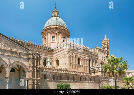 Palermo Cathedral (Metropolitan Cathedral of the Assumption of Virgin Mary) in Palermo, Stock Photo