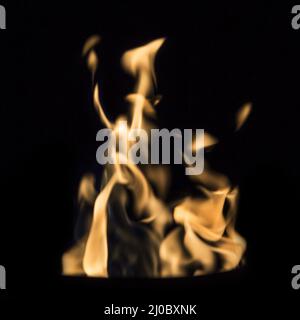 Fire flames on black Stock Photo